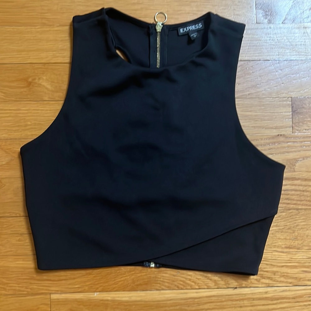 Express cropped top with back cutouts, size S